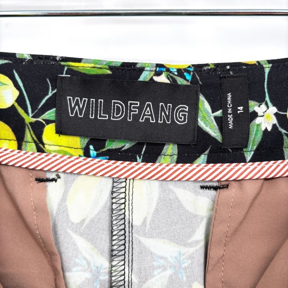 Wildfang Empower Trouser Straight Leg Lemon Print Black Pants Floral Size 14 - Picture 4 of 15